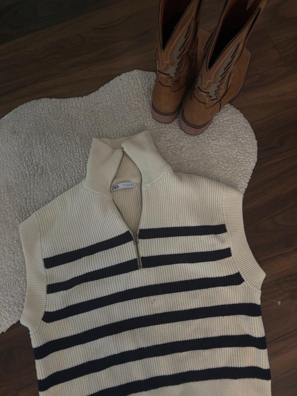 🤎ZARA STRIPPED SLEEVELESS KNIT SWEATER VEST - Picture 2 of 5